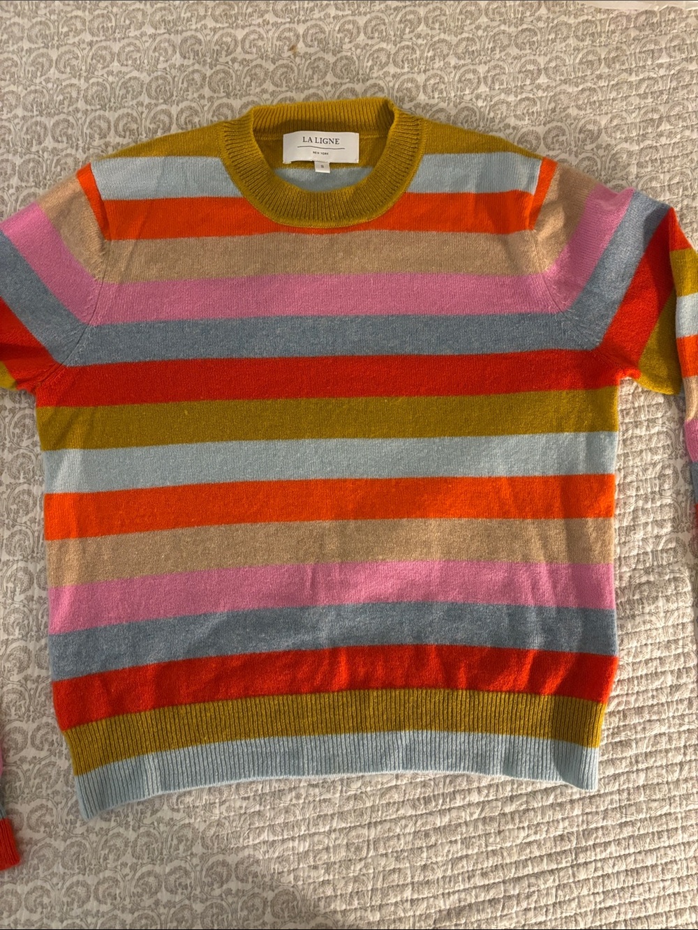 La Ligne Striped Cashmere Crewneck Sweater - Picture 2 of 7